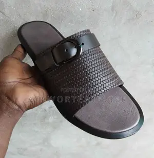 Arvento Buckle Handmade Slippers - Coffee Brown