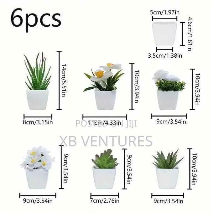 A Set of 6 Artificial Plant Bonsai, With a Realistic Feel