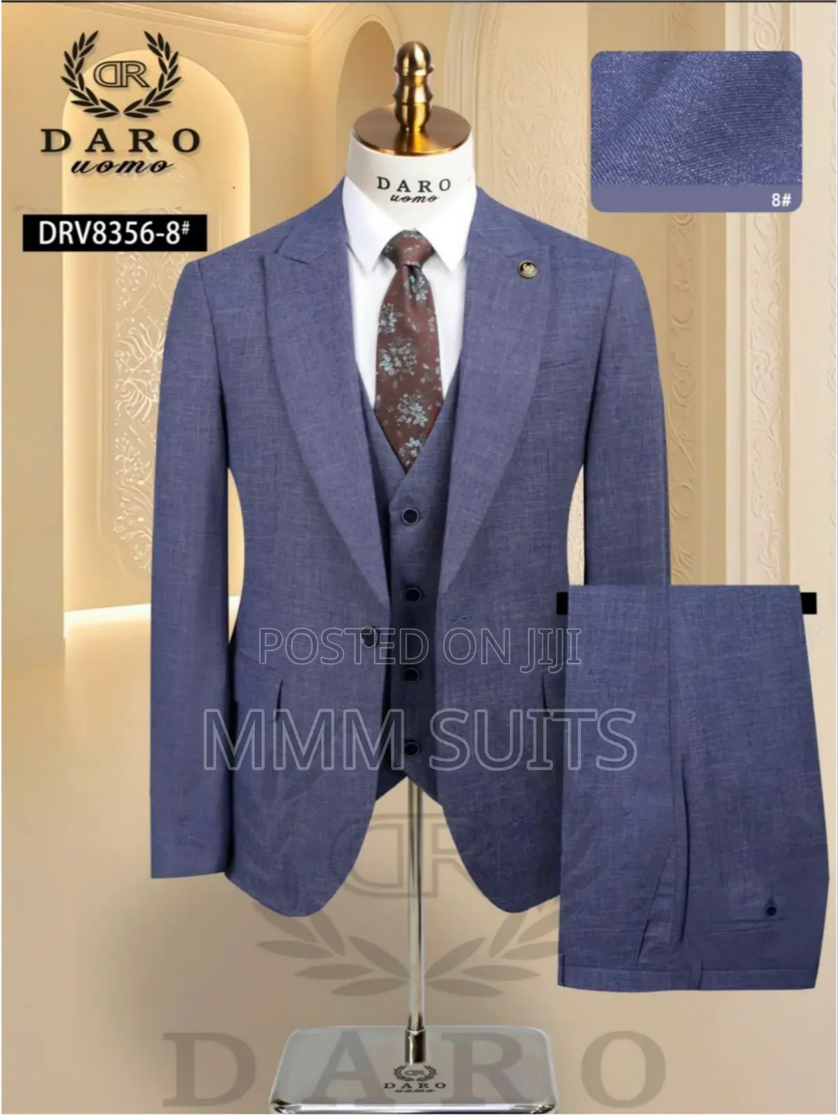 Timeless Turkish 3-Piece Daro Formal Suit With Black Buttons