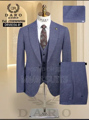 Timeless Turkish 3-Piece Daro Formal Suit With Black Buttons