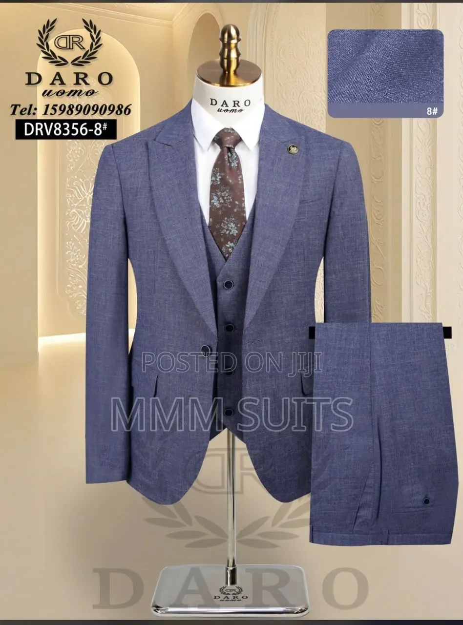 Timeless Turkish 3-Piece Daro Formal Suit With Black Buttons