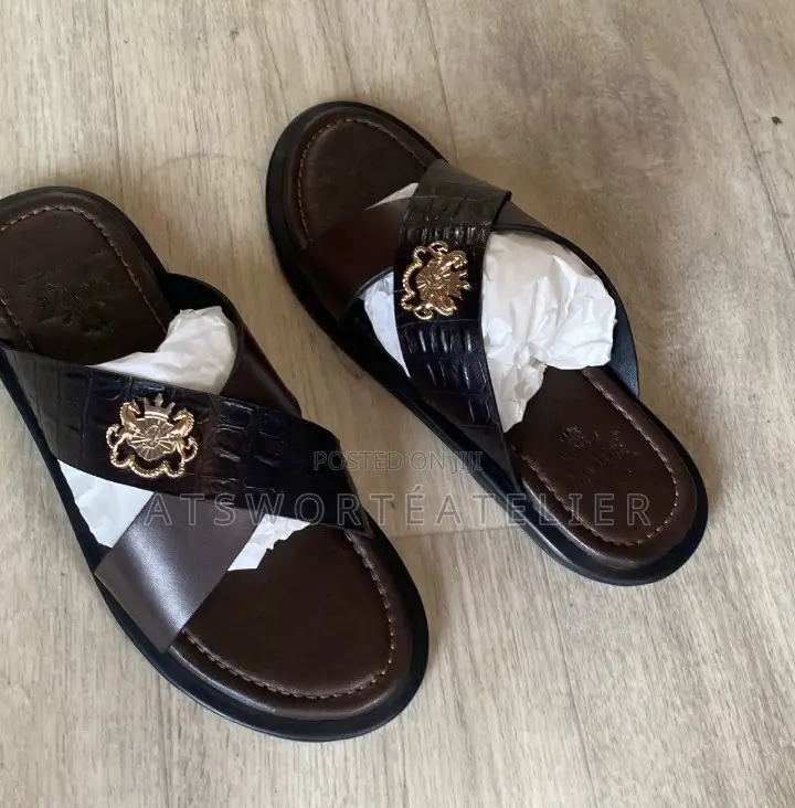 Élan Cross Handmade Slippers - Available in Coffee Brown and Black