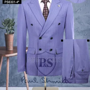 Classic and Elegant 2-Piece Double-Breasted Men's Suit With Tiny Strip