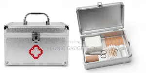 Aluminum First Aid Box - Silver Metal Case