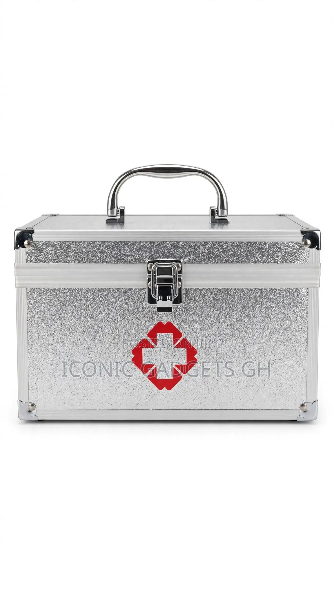 Aluminum First Aid Box - Silver Metal Case