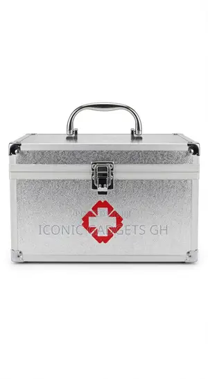 Aluminum First Aid Box - Silver Metal Case