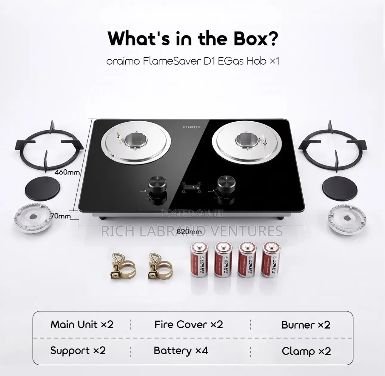 Oraimo FlameSaver D1 2-Burner Gas Stove With Timer