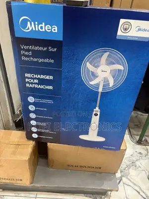A Perfect 5 Blade Midea Rechargeable Fan 18" -White
