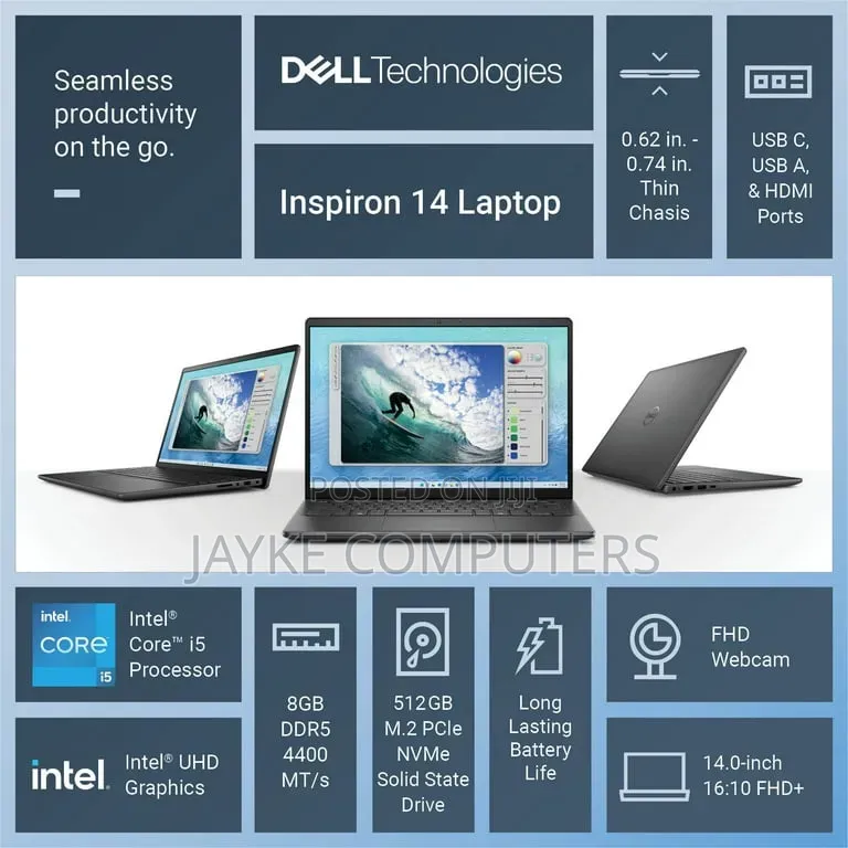 New Laptop Dell Inspiron 14 5440 8GB Intel Core i5 SSD 512GB