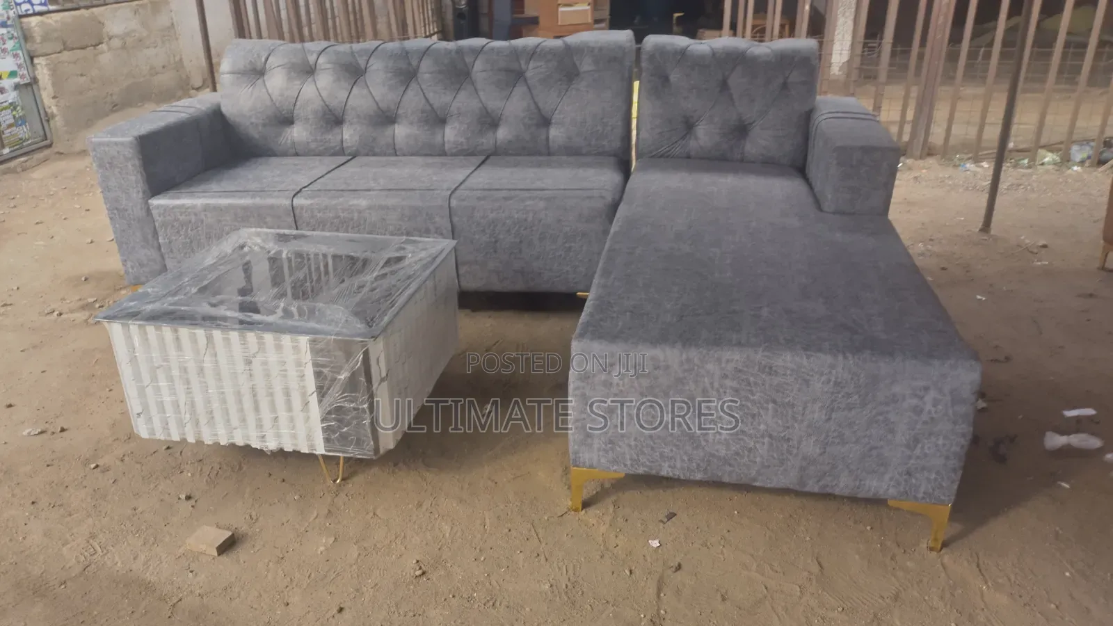 L-Shape Sofa Set With Stylished Table