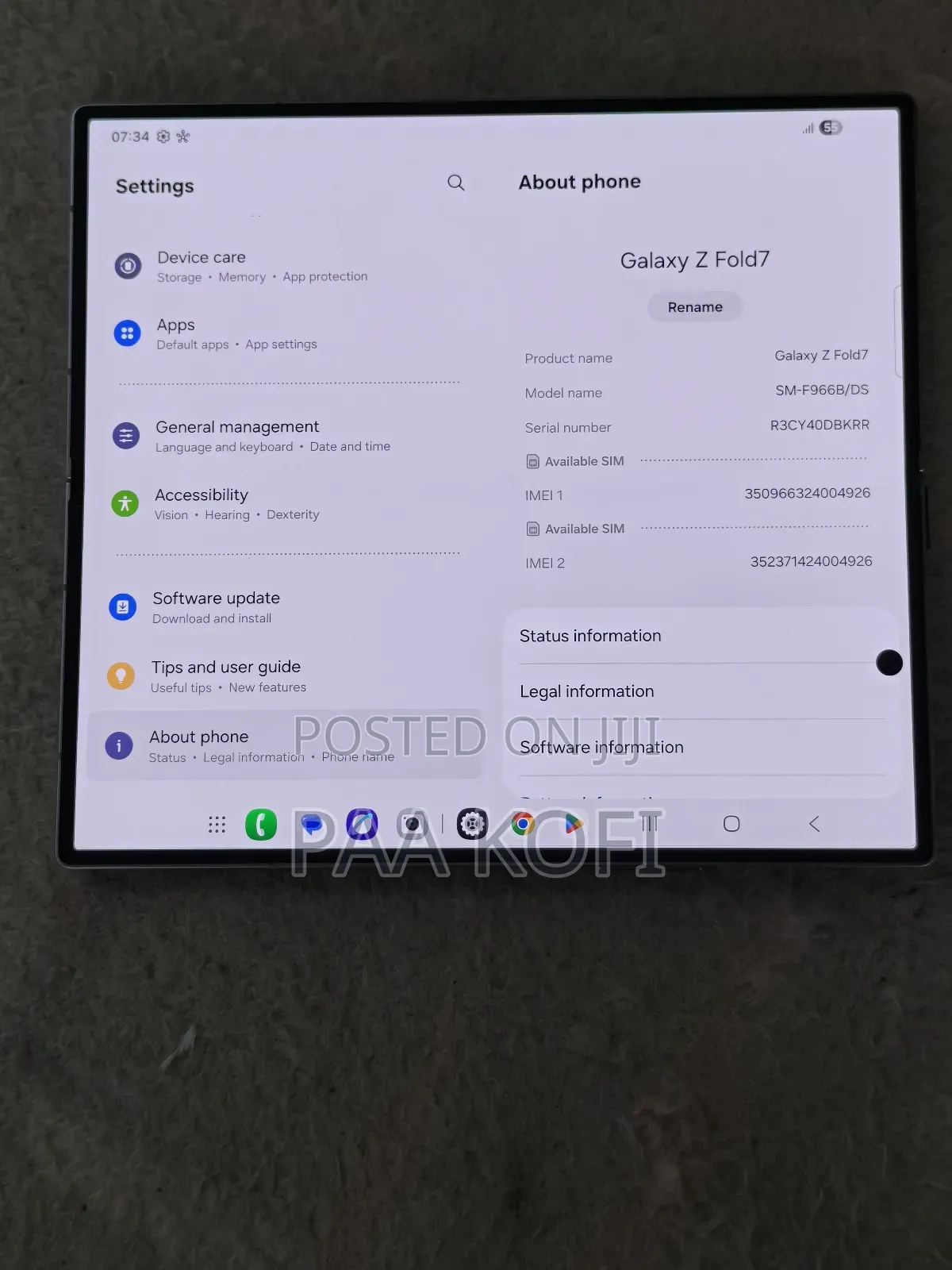 New Samsung Galaxy Z Fold7 256 GB Silver