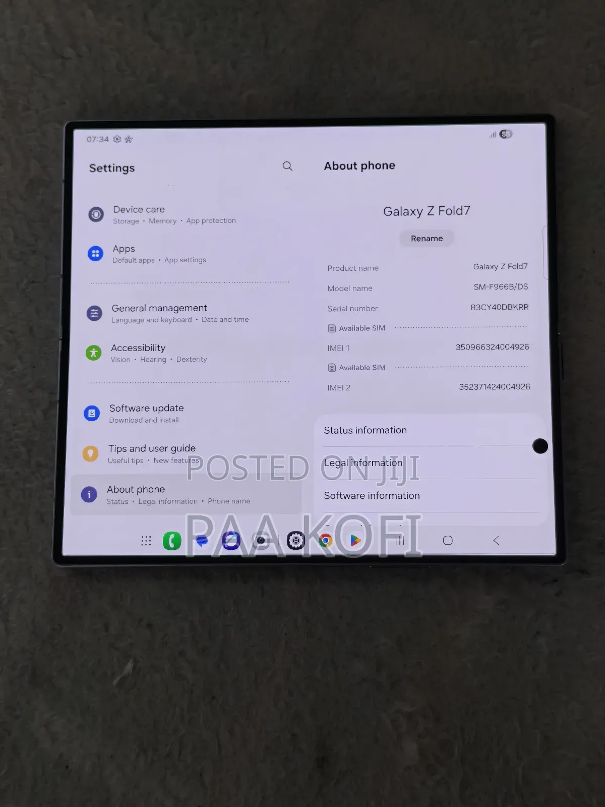 New Samsung Galaxy Z Fold7 256 GB Silver