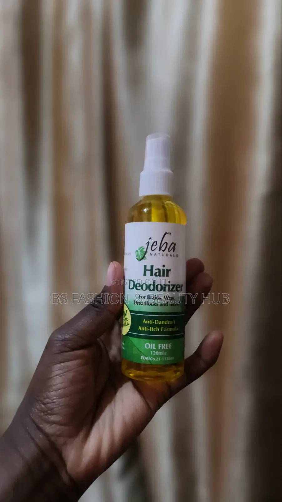 Jeba Naturals Hair Deodorizer – Anti-Dandruff, Anti-Itch (Oil-Free)