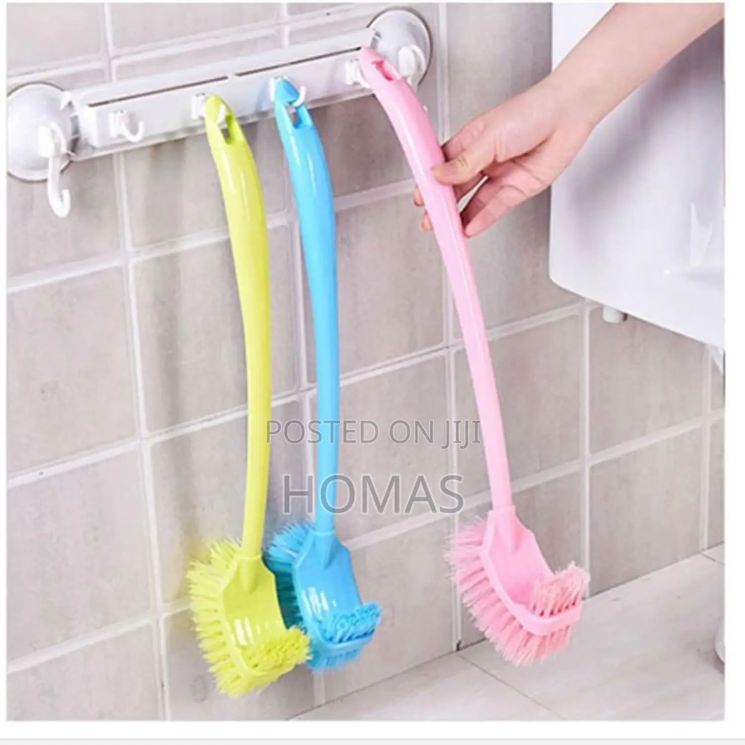 Double Sided Plastic Bathroom Wc Cleaning Brush