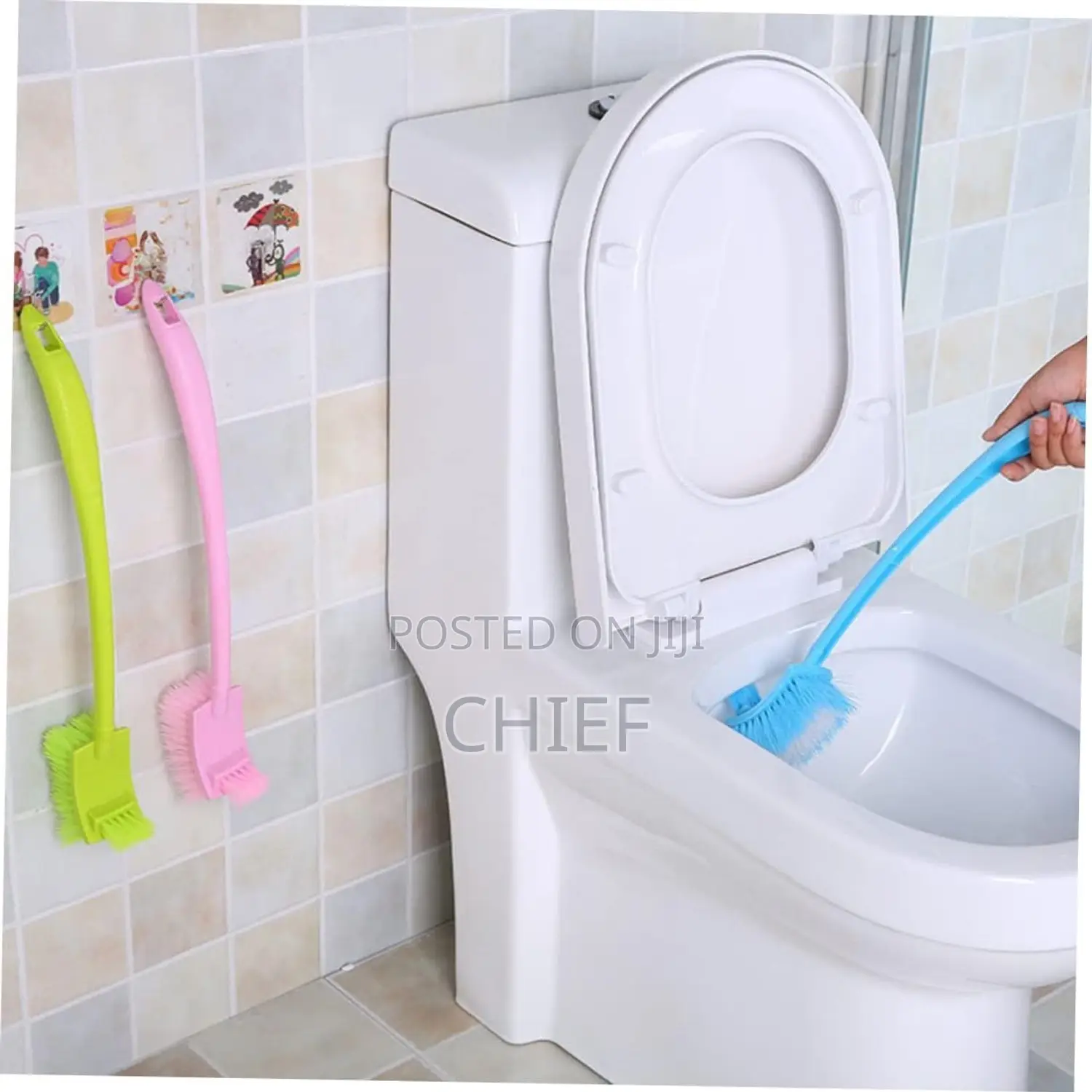 Double Sided Plastic Bathroom Wc Cleaning Brush