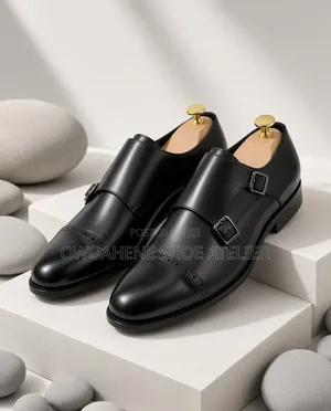 Berluti Men's Black Double Monk-Strap Dress Shoes
