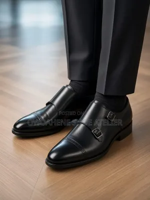 Berluti Men's Black Double Monk-Strap Dress Shoes