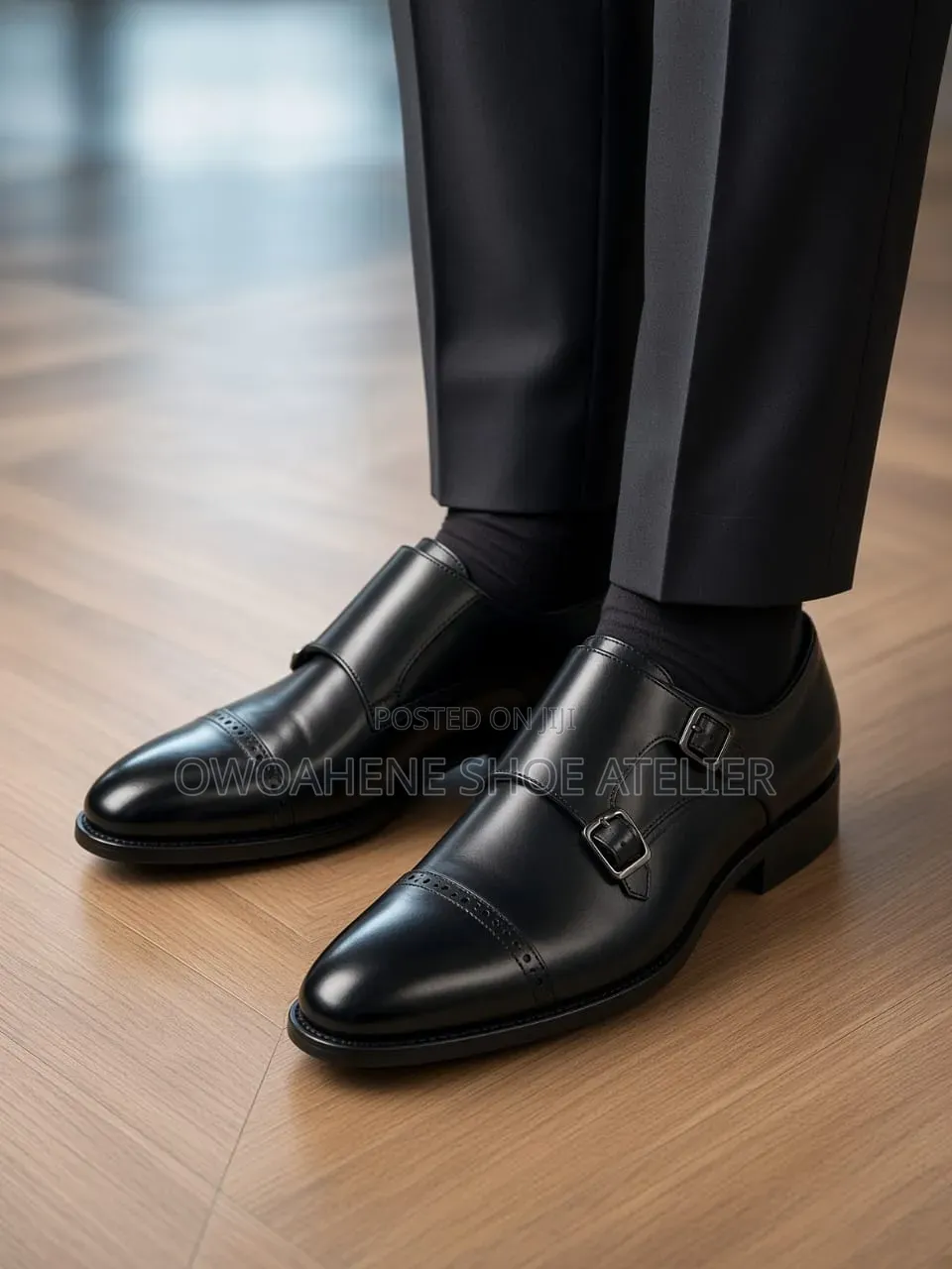 Berluti Men's Black Double Monk-Strap Dress Shoes