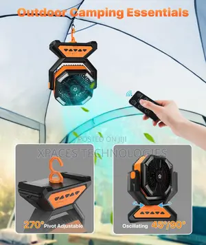 20000mAh Portable Rechargable Camping Fan With Night Led