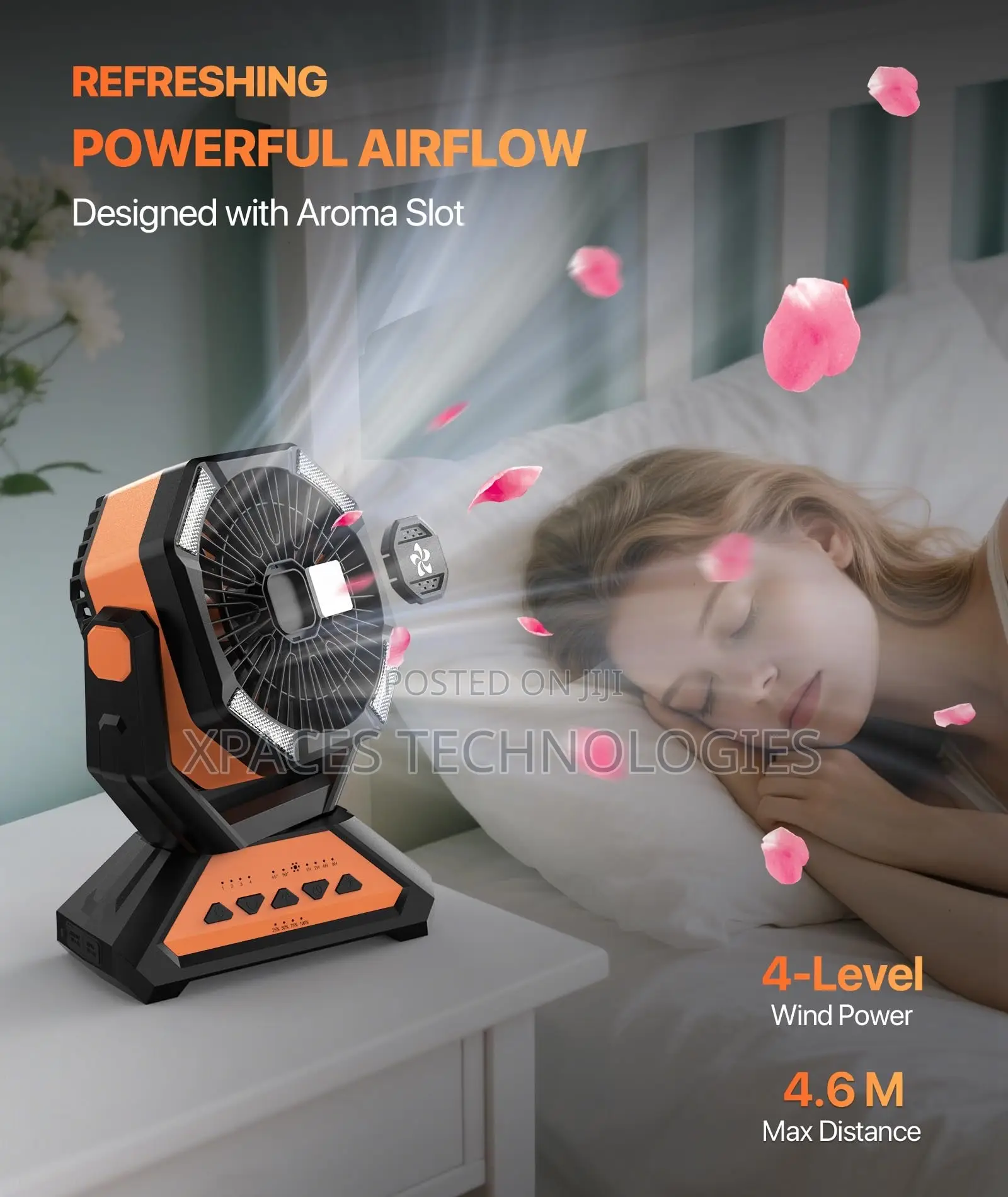 20000mAh Portable Rechargable Camping Fan With Night Led