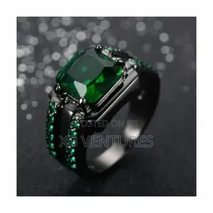 Delicate Male Diamond Emerald Ring