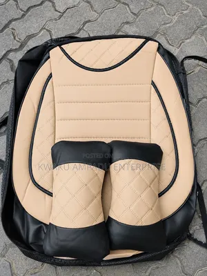 Leather Front / Material Rear Diamond Stitch Seat Cover - Universal