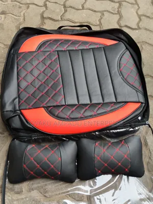 Leather Front / Material Rear Diamond Stitch Seat Cover - Universal