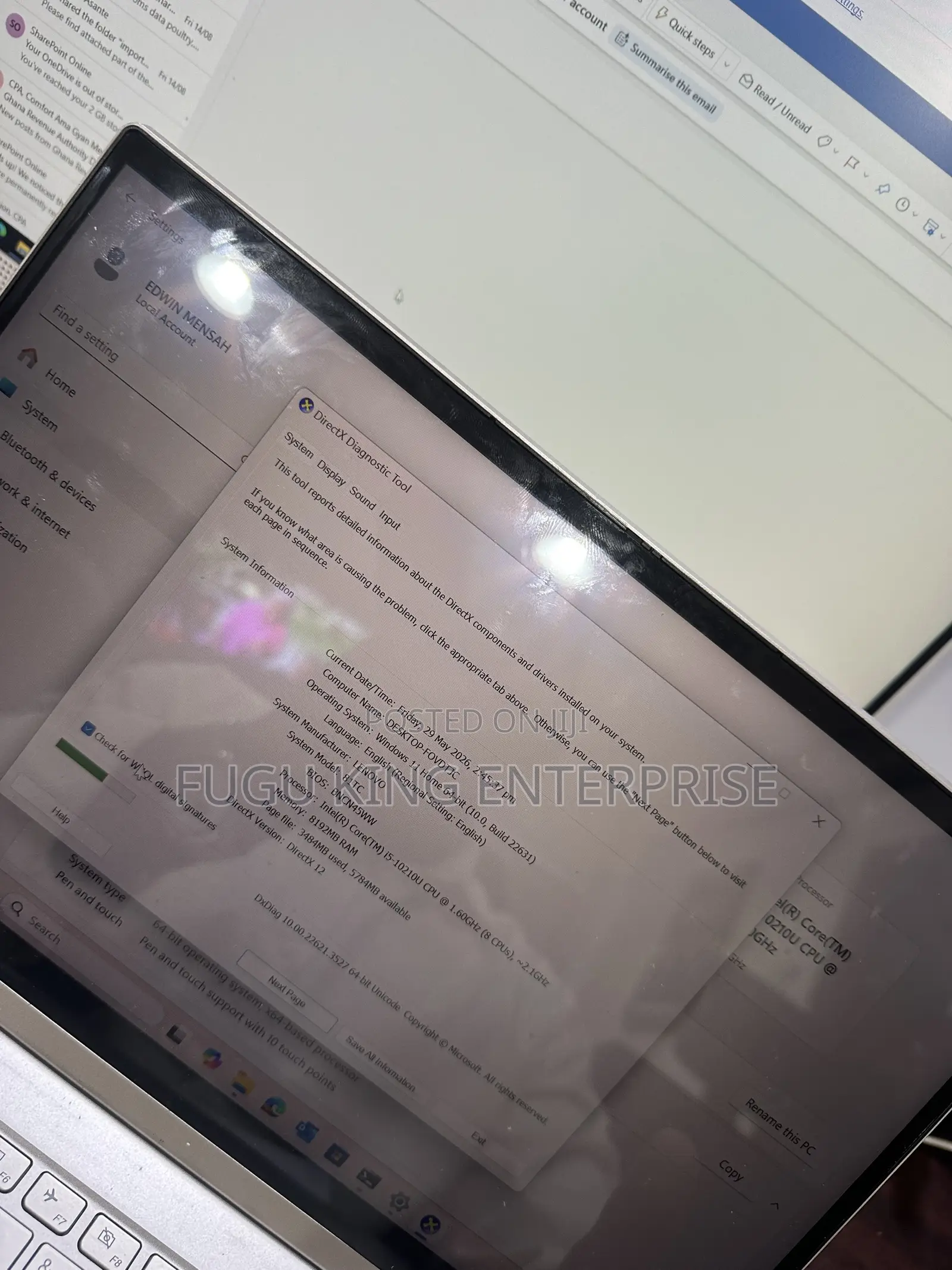 Laptop Lenovo Yoga C740 8GB Intel Core i5 SSD 256GB