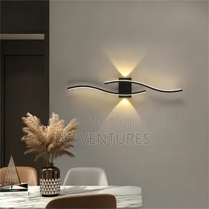 LED Wave Bedside Wall Lamp, Corridor Wall Lamp - 3-Color Dimmable