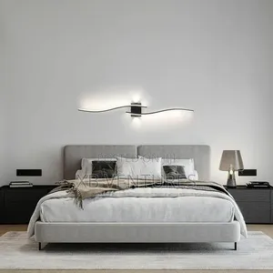 LED Wave Bedside Wall Lamp, Corridor Wall Lamp - 3-Color Dimmable