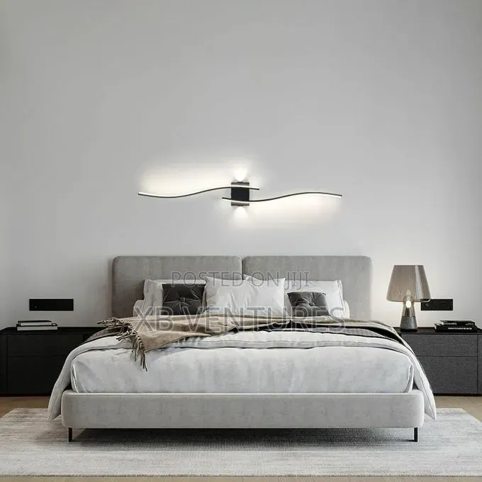 LED Wave Bedside Wall Lamp, Corridor Wall Lamp - 3-Color Dimmable