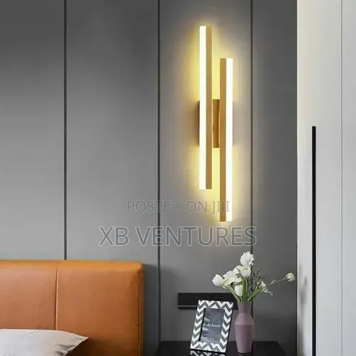Gold 48CM Three-Color Light Minimalist Wall Lamp Acrylic Strip Light