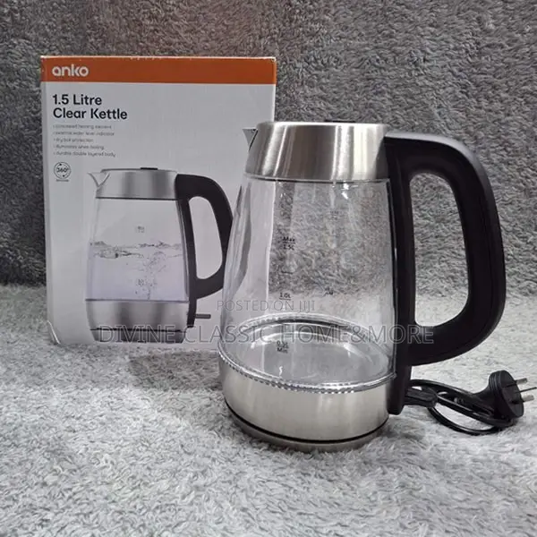 Anko 1.5lit Glass Kettle