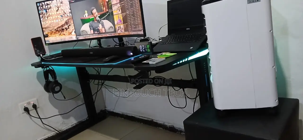 Durable Gaming Desk With RGB Light for Your Office or Home
