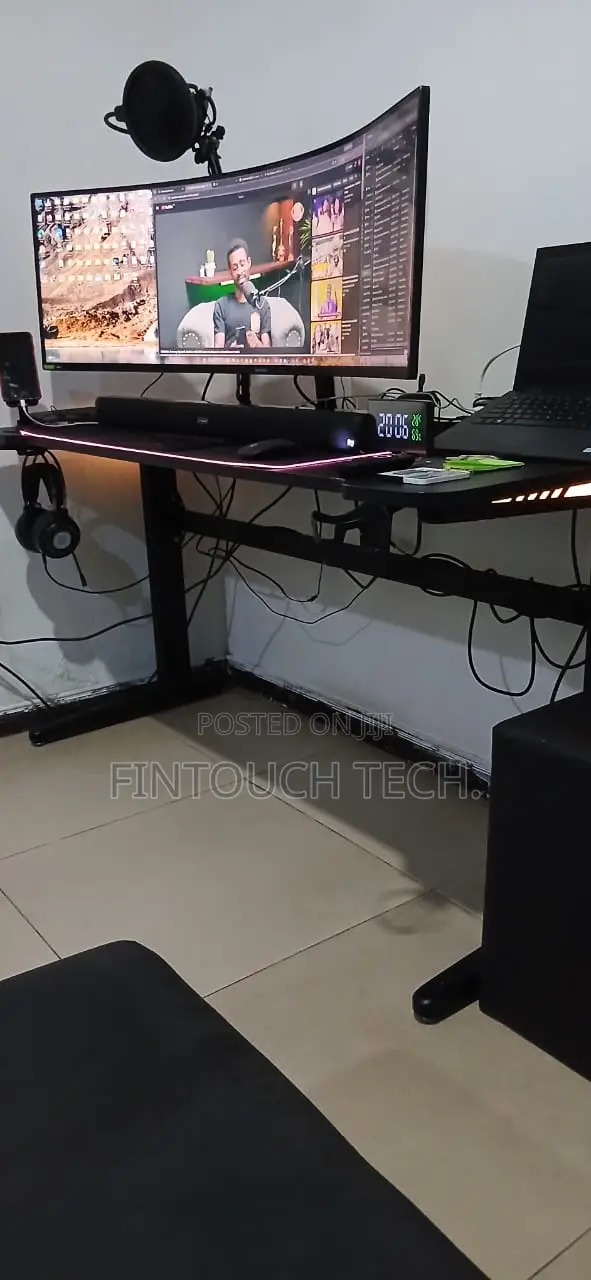 Durable Gaming Desk With RGB Light for Your Office or Home