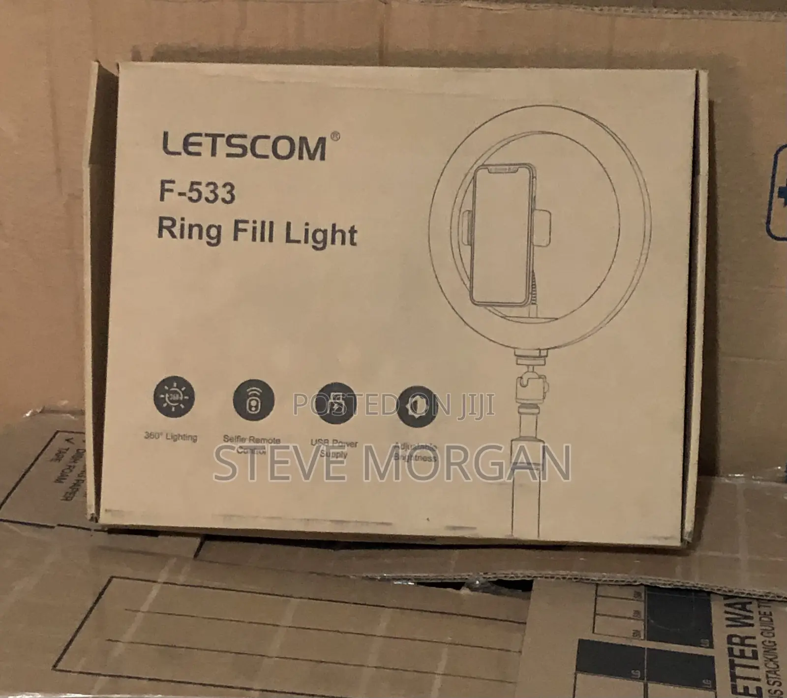 Letscom F-533 10 Inch Ring Light With Bluetooth Shutter Remote