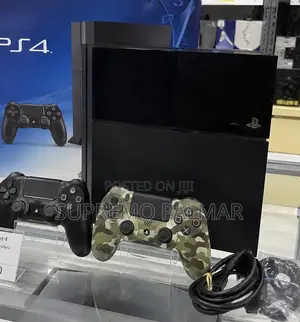 Original Sony PS4 Flat Gaming Console - Dual Controller Bundle +4games