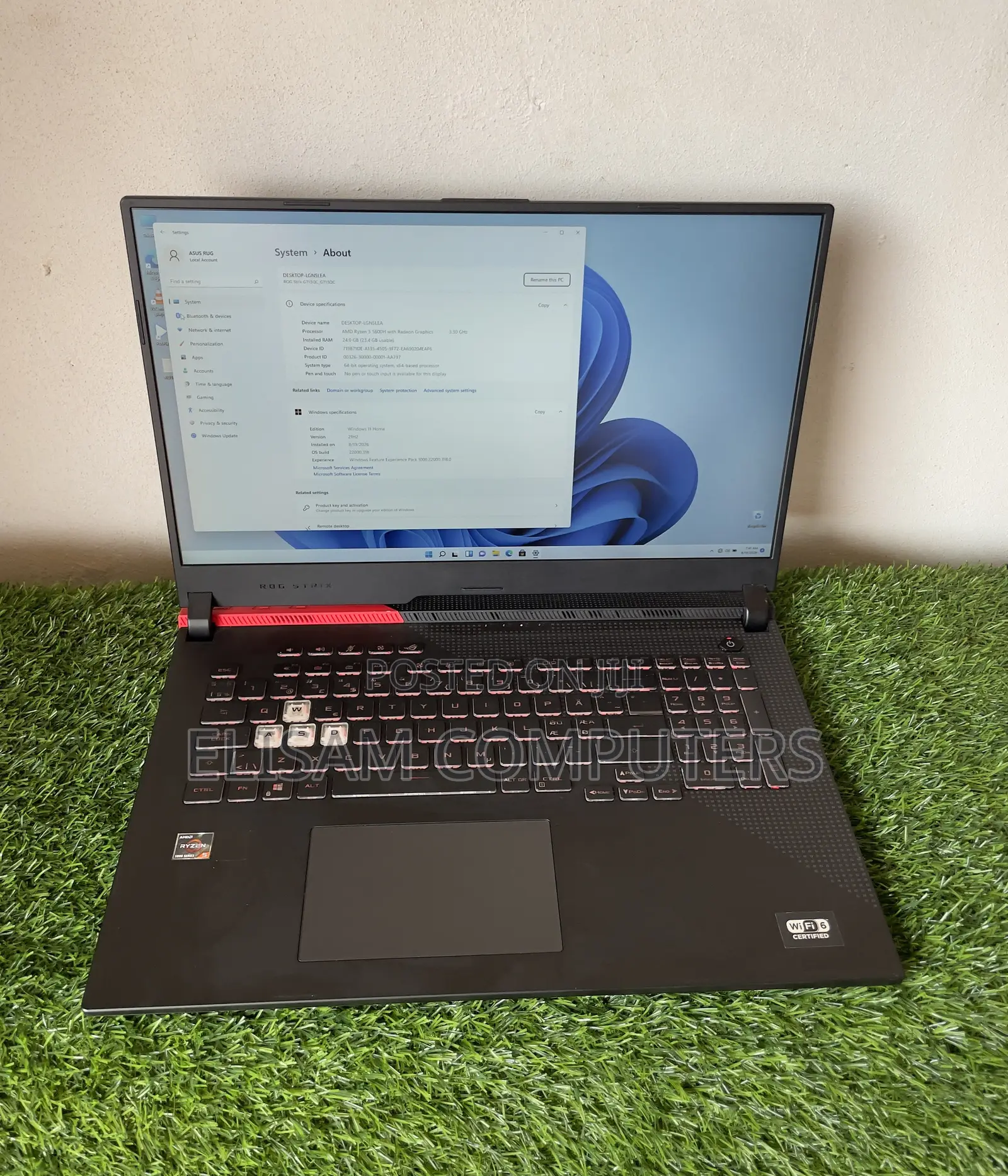 Laptop Asus ROG Strix G17 24GB AMD Ryzen 5 SSD 512GB