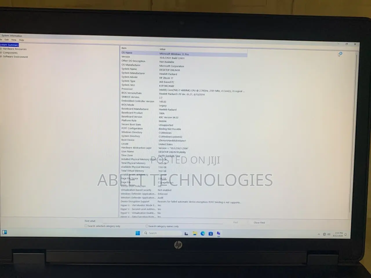 Laptop HP ZBook 17 16GB Intel Core i7 HDD 500GB