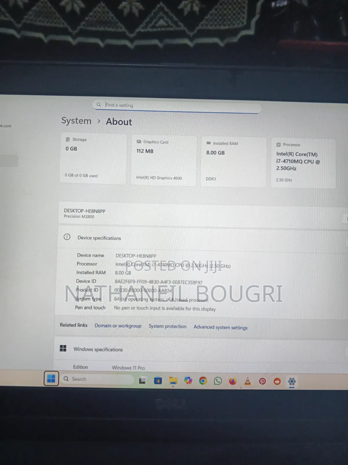 Laptop Dell Latitude 7480 8GB Intel Core i7 SSD 256GB