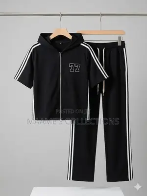 Men’S Short-Sleeve Tracksuit Sets – Stylish Top and Down Sets.