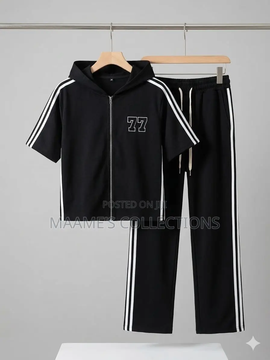 Men’S Short-Sleeve Tracksuit Sets – Stylish Top and Down Sets.