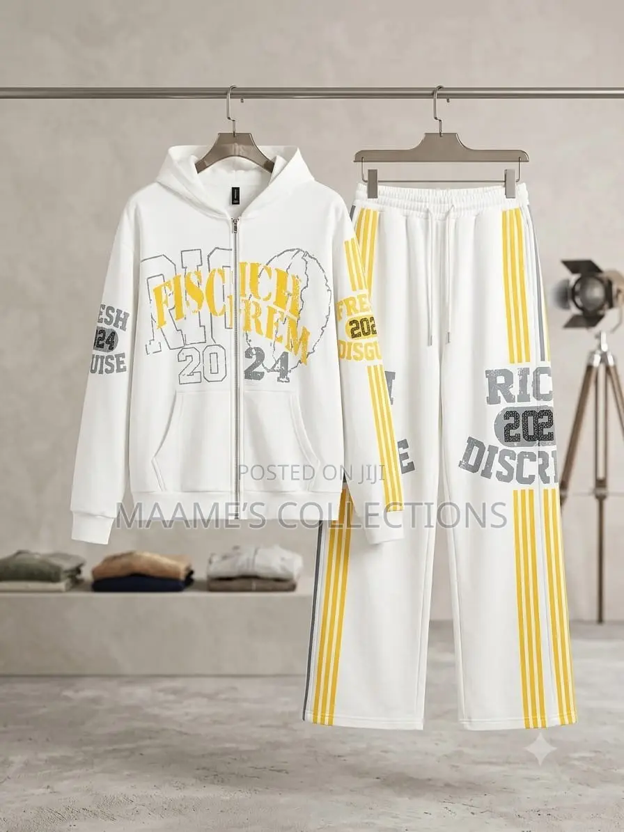 Men’s Graphic Hoodies Tracksuit Set – 2-Piece