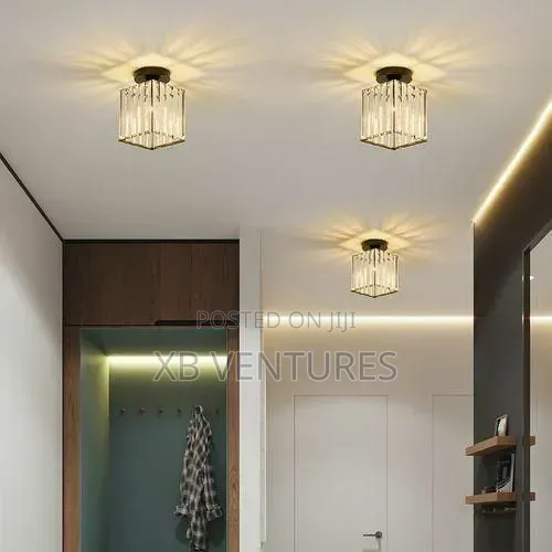 Crystal Glass LED Ceiling Light in Modern Nordic Design