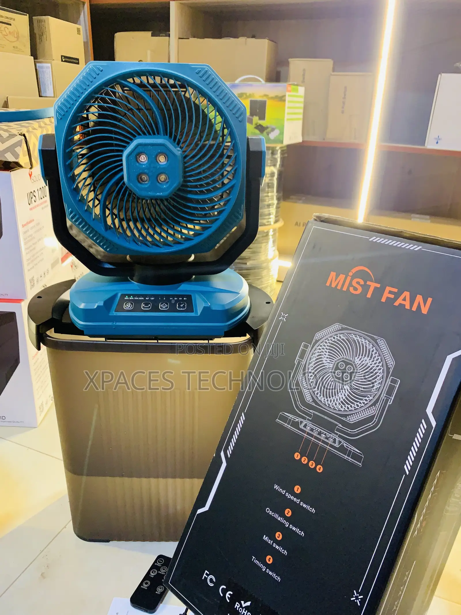 15L Rechargeable 20000mAh Battery, Mist Cooling Fan , Indoor/ Outdoor