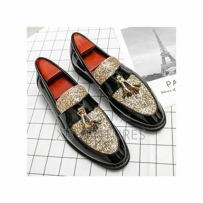 Loafers Formal Corporate Gold Black