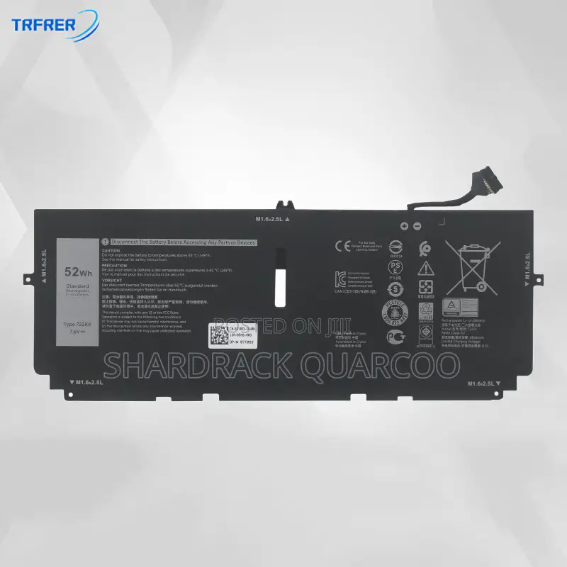 722KK Battery for DELL XPS 13 9300 9310 9380 Series P117G P117G001