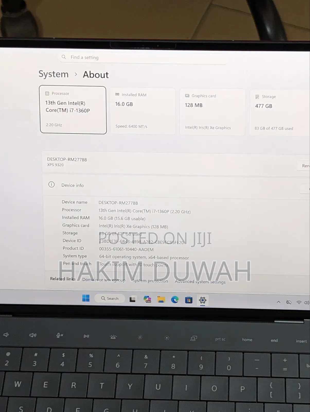 Laptop Dell XPS 13 9320 16GB Intel Core i7 SSD 512GB