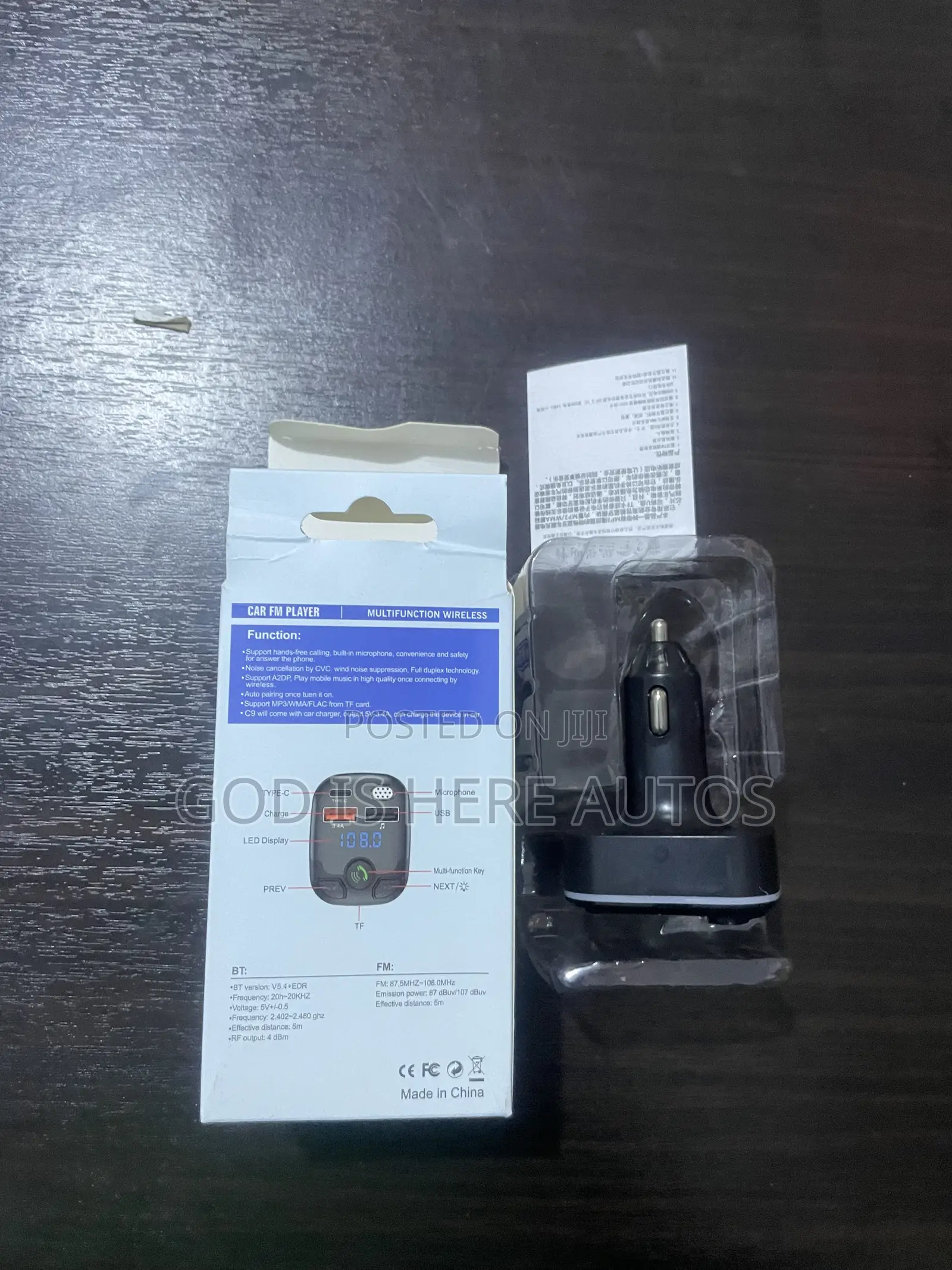 C9 Wireless FM Transmitter(fast Charging Port 20W Charging
