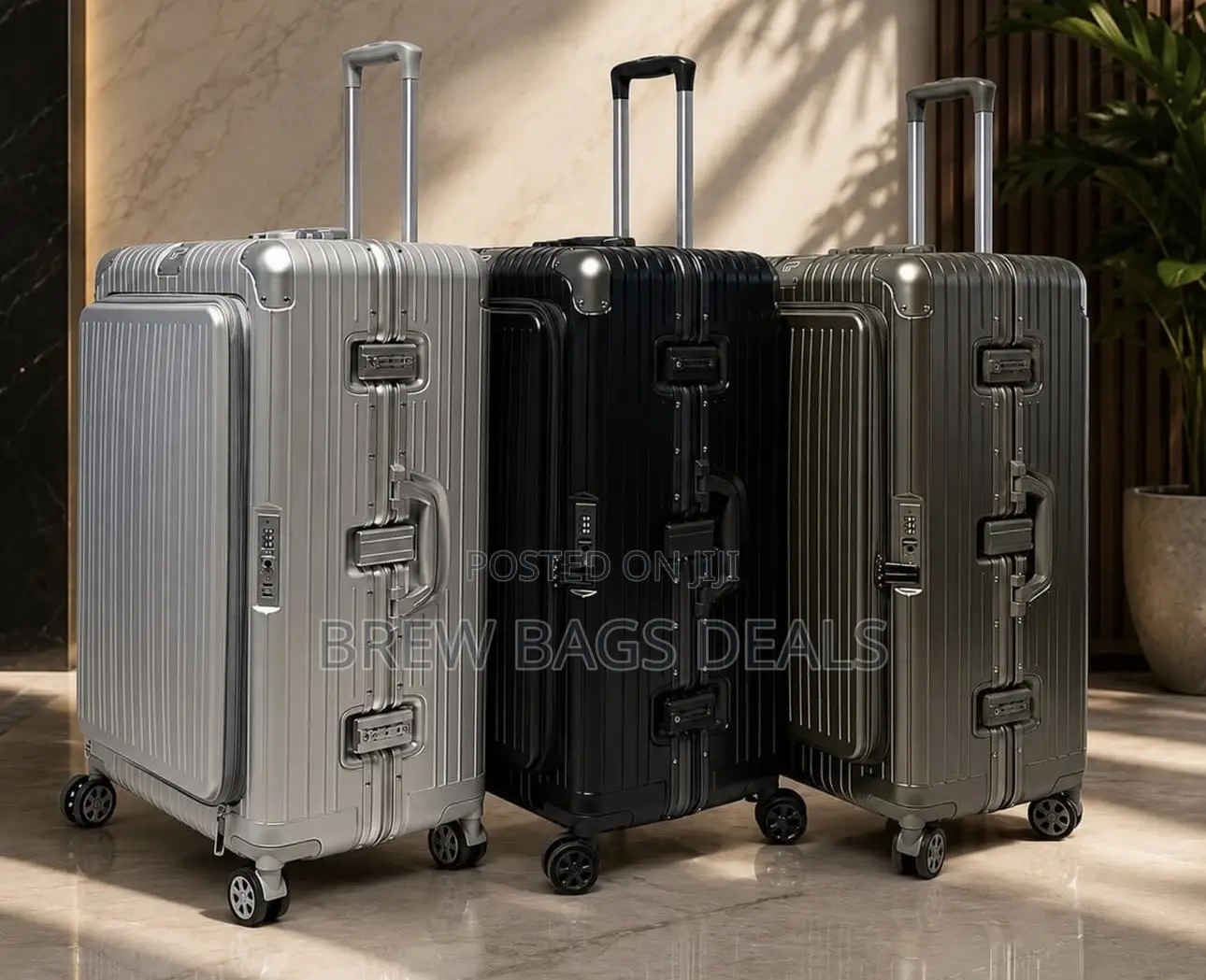Premium Quality 3set Zipless Aluminum Suitcase With Laptop Pocket.